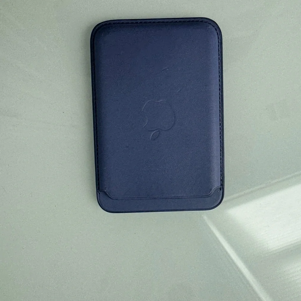 Apple Purple Lavender Genuine Leather Card Holder Slim Minimalist Wallet Sleeve